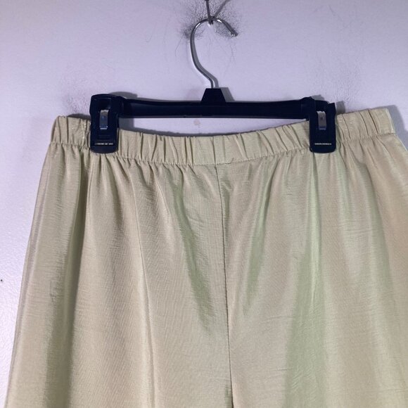 Womens Jackie Loves John Silk Wide Leg Crop Pants Light Green XL USA - Picture 3 of 9